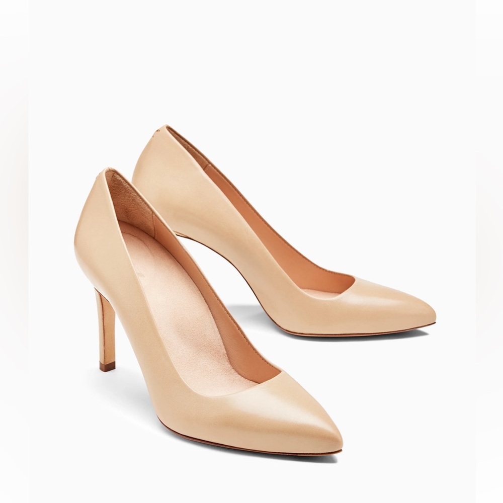 INEZ leather Alta Almond Napa nude 3.5” Pump Heels